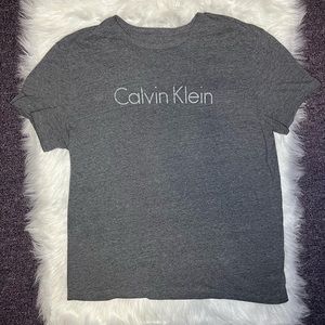 Calvin Klein grey logo tee t-shirt short sleeve top womens mens gray graphic